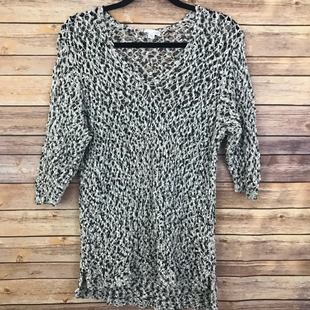 J. Jill Plus Size 1x Stretchy Open Knit Top